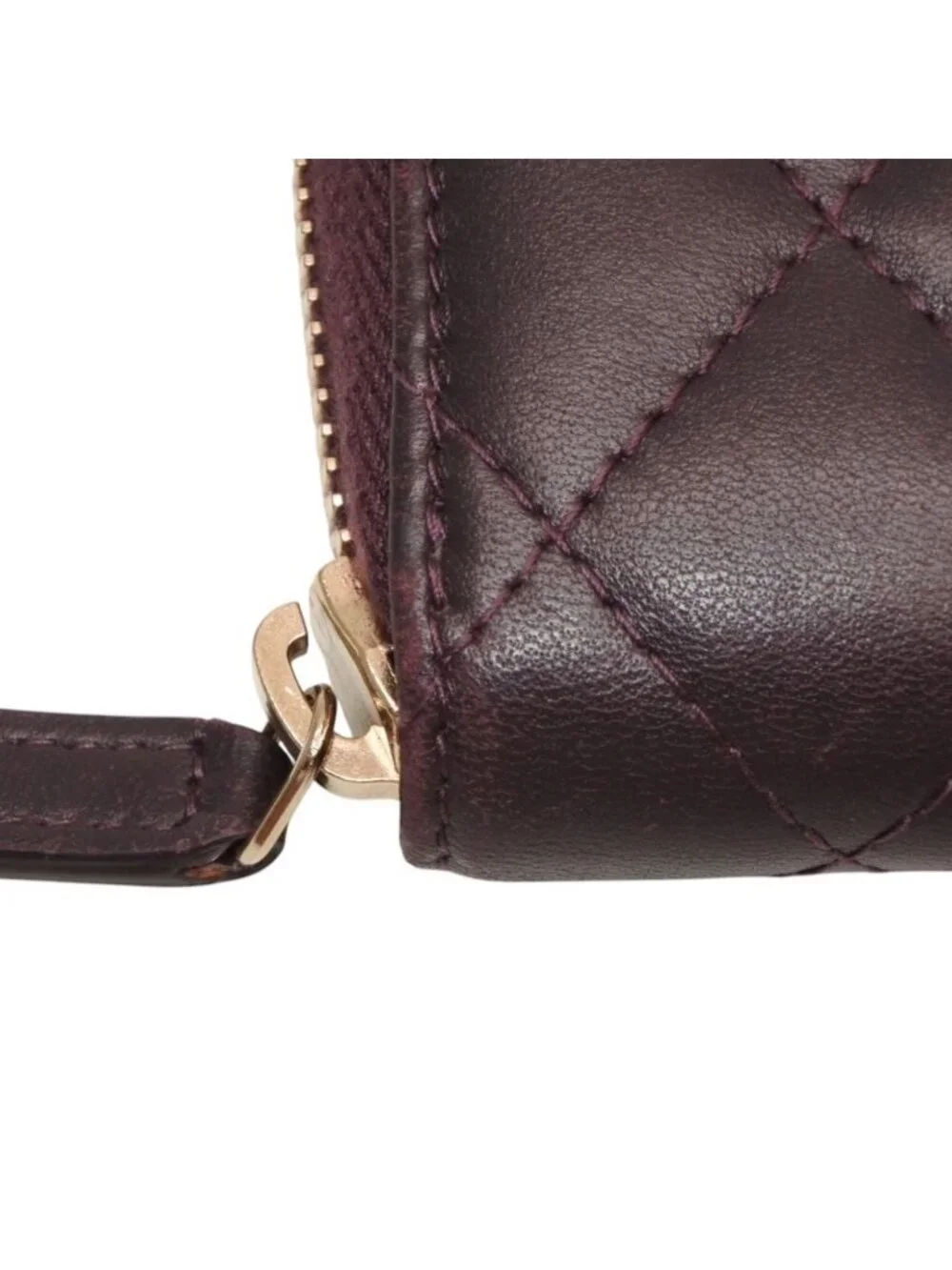 Chanel Classic Zip Coin Purse CC Logo Lambskin Purple